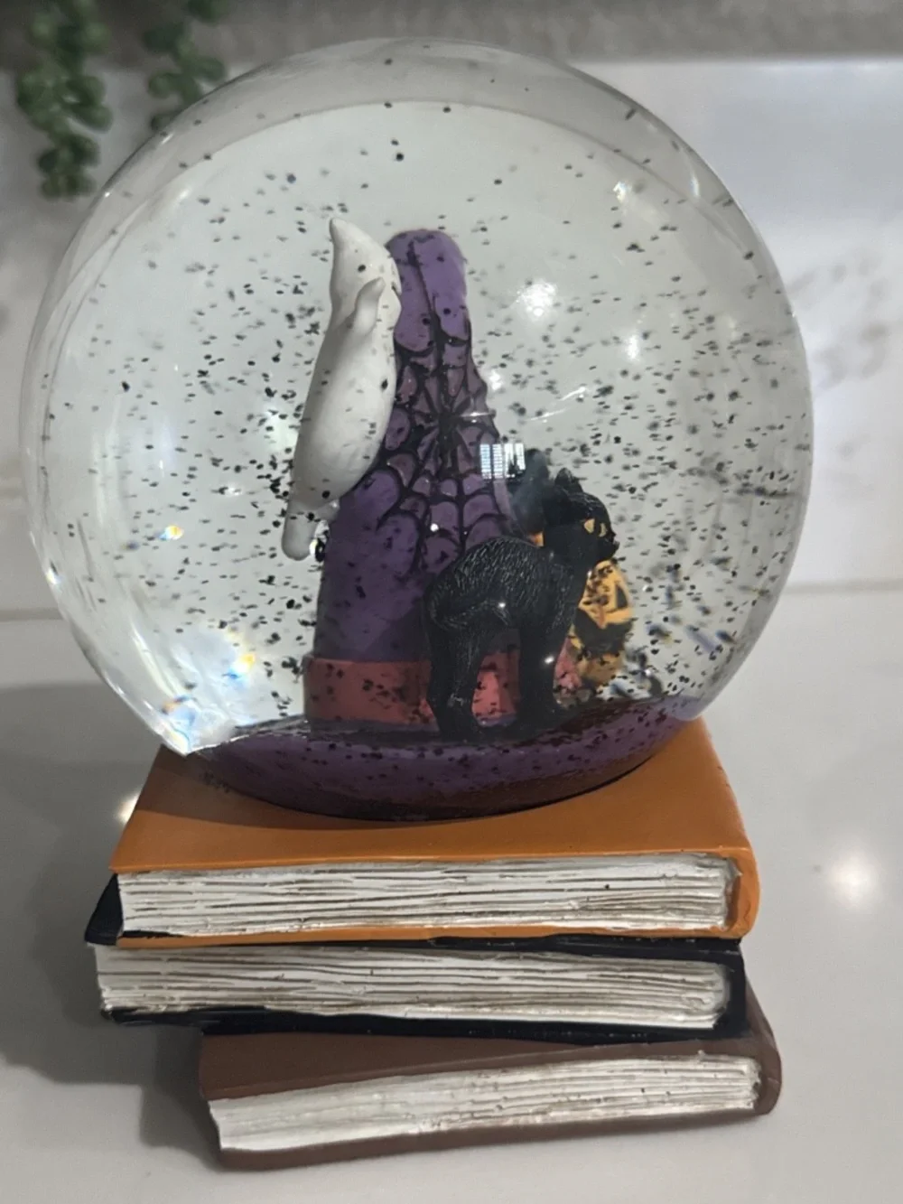 Magic Spells Potion Witch Hat Cat Ghost Snow Globe